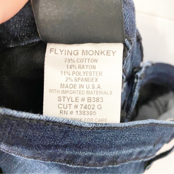 Flying Monkey | Midrise Dark Wash Skinny Jeans- Raw Hem Size 25 - Picture 5 of 11